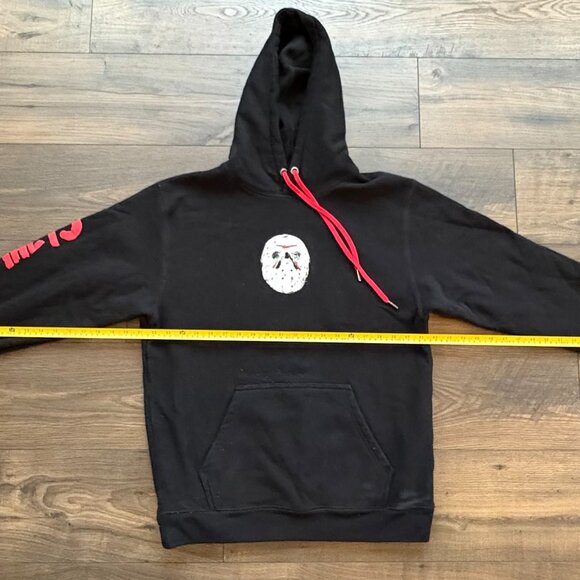Shoe Palace x Friday The 13th Black Hooded Sweatshirt Jason Voorhees Size Large - Picture 3 of 14